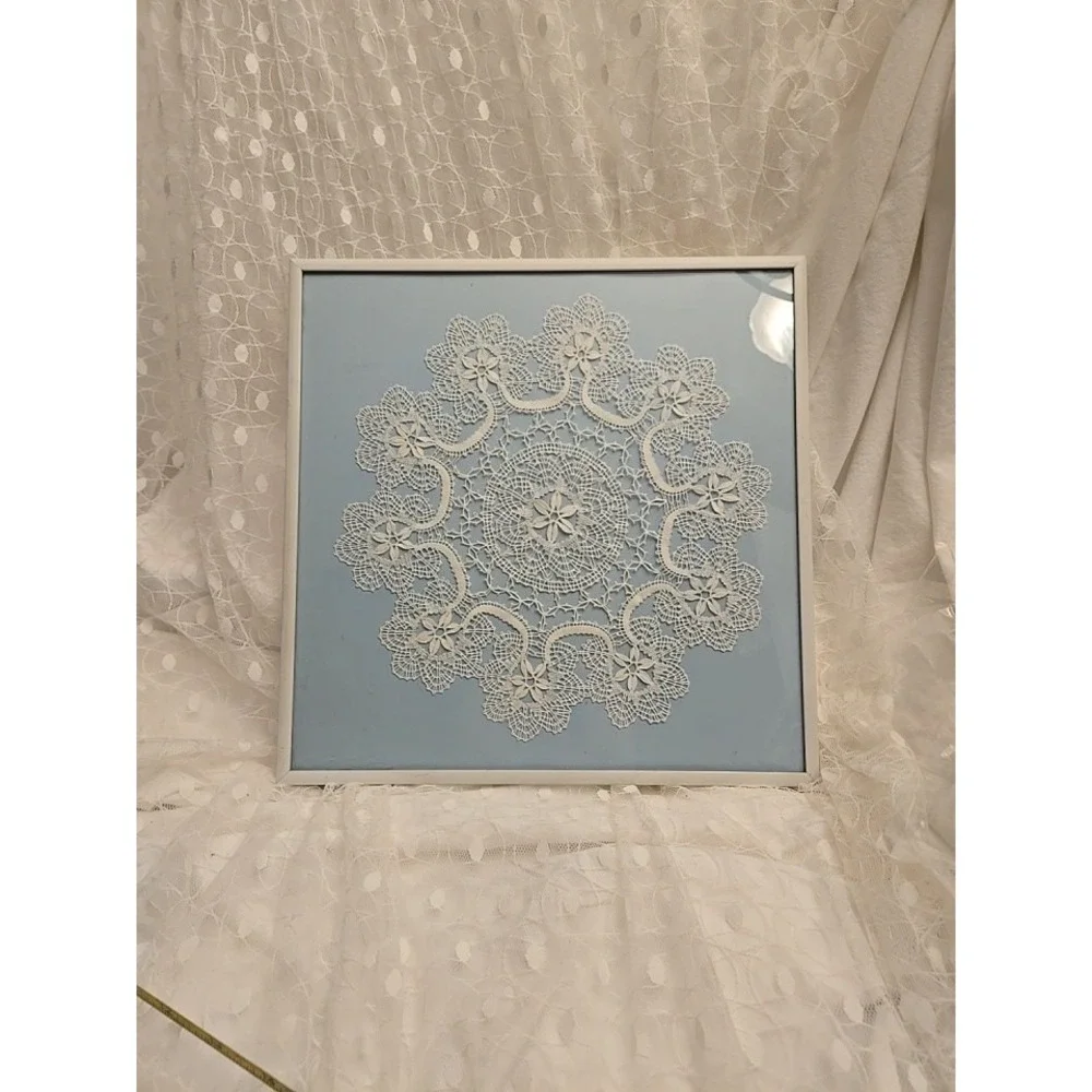Crochet Doily Handmade Matted And Professionally Framed 11.25
